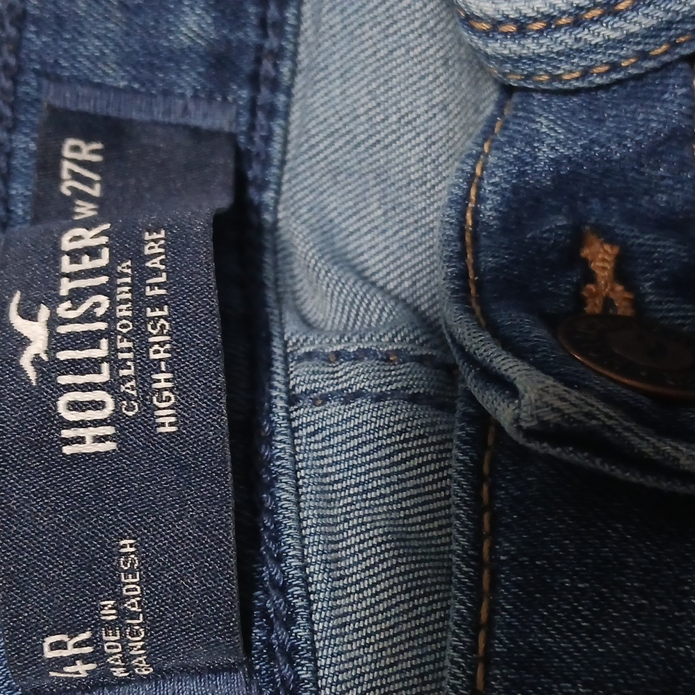 Hollister Blue High rise Flare Wide Leg Jeans - Picture 11 of 12